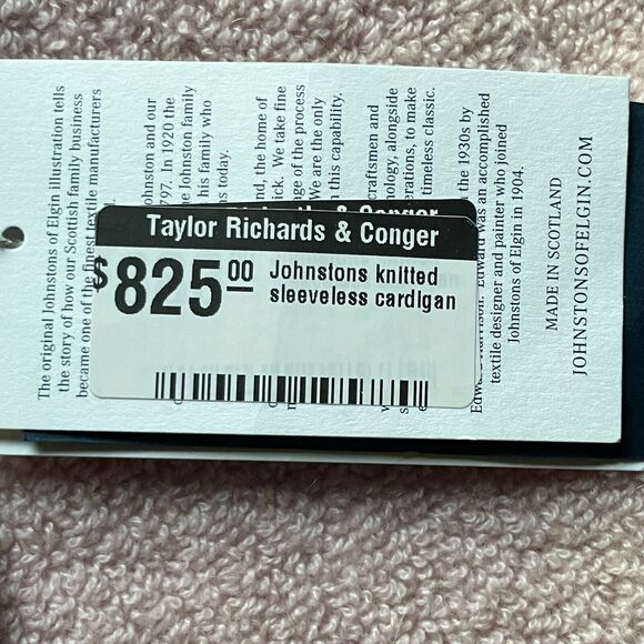 NWT Johnstons of Elgin Cardigan Womens Medium Pink Pure Cashmere Scotland $825 - Picture 9 of 13